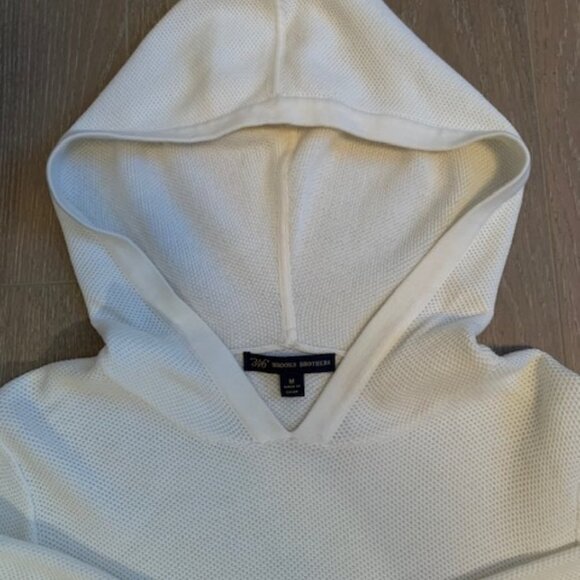 Brooks Brothers 346 100% Cotton Hoodie Cream Sz M - Picture 3 of 9